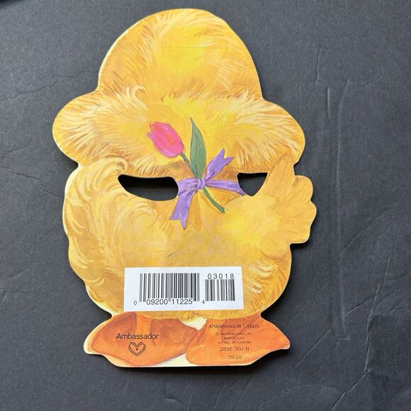 VTG Unused Hallmark Die Cut Greeting Card Adorable Yellow Chick Fuzzy 70/80s - Picture 2 of 7